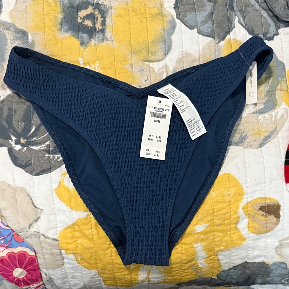 Hollister Navy Blue Swim Bottom